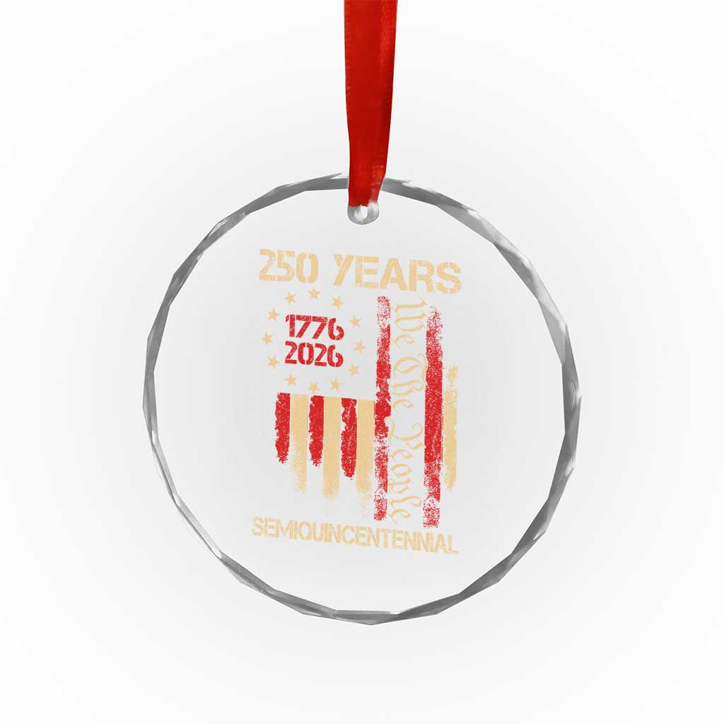 250 Years Semiquincentennial Crystal Glass Ornament 250th America Anniversary Independence Day