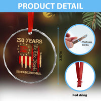 250 Years Semiquincentennial Crystal Glass Ornament 250th America Anniversary Independence Day
