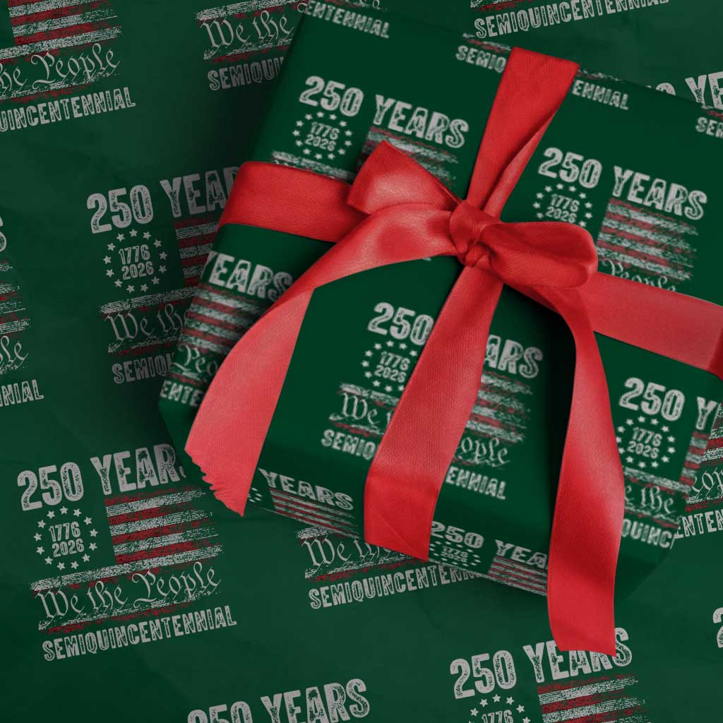 250 Years Semiquincentennial Wrapping Paper Roll 250th America Anniversary Independence Day USA Flag - Wonder Print Shop