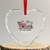 250 Years Shaping America Educator Heart Crystal Glass Ornament America 250th Anniversary