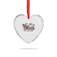 250 Years Shaping America Educator Heart Crystal Glass Ornament America 250th Anniversary