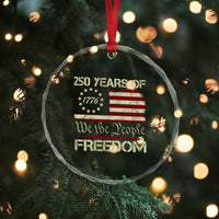 250 Years United States Crystal Glass Ornament We The People 1776 2026 Flag Memorial Day Patriotic 250th Birthday