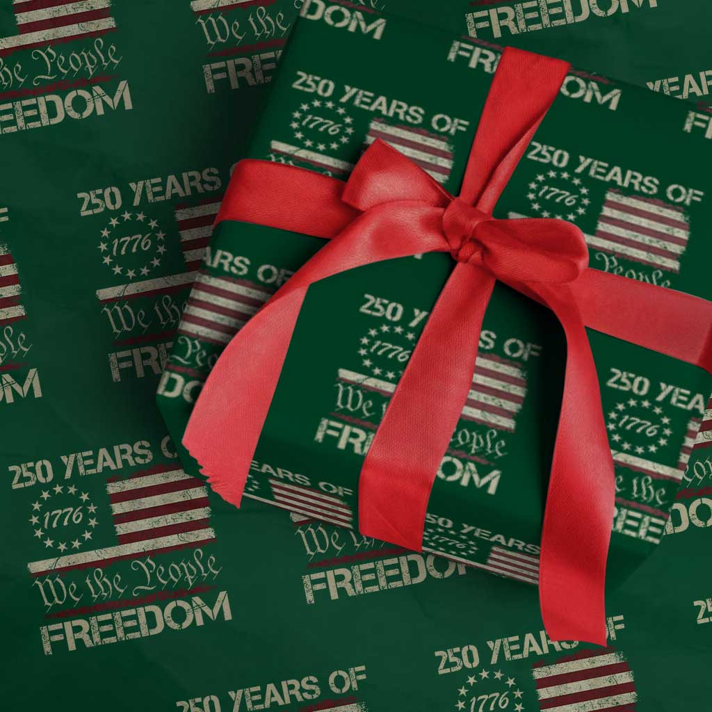 250 Years United States Wrapping Paper Roll We The People 1776 2026 Flag Memorial Day Patriotic 250th Birthday