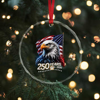 250 Years USA 250th Anniversary Crystal Glass Ornament Patriotic Eagle 4th of July