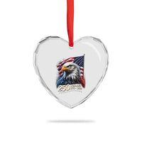 250 Years USA 250th Anniversary Heart Crystal Glass Ornament Patriotic Eagle 4th of July