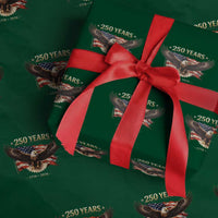 250 Years USA Wrapping Paper Roll Patriotic Eagle America Flag 250th Anniversary 1776 2026