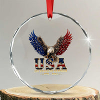 250 Years USA Majestic Bald Eagle Crystal Glass Ornament American Flag Wings Patriotic Semiquincentennial 250th Anniversary
