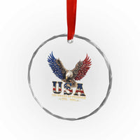 250 Years USA Majestic Bald Eagle Crystal Glass Ornament American Flag Wings Patriotic Semiquincentennial 250th Anniversary