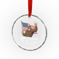 250 Years We The People Bigfoot Crystal Glass Ornament Funny Patriotic 1776 to 2026 US Semiquincentennial - Wonder Print Shop