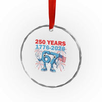 250th America Anniversary Crystal Glass Ornament Funny Italian Brainrot Meme 4th of July