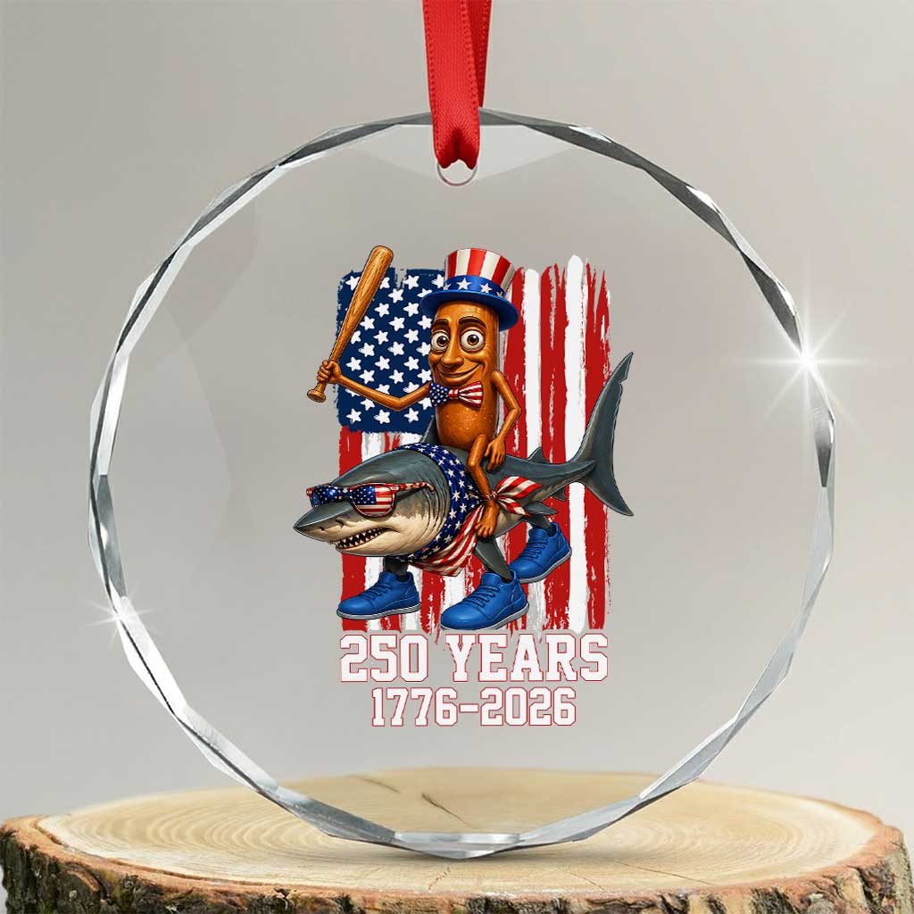 250th America Anniversary Crystal Glass Ornament Funny Tung Tung Tung Sahur Tralalero Tralala 4th of July
