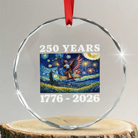 250th America Anniversary Crystal Glass Ornament Starry Night Patriotic Eagle Liberty Bell American Flag