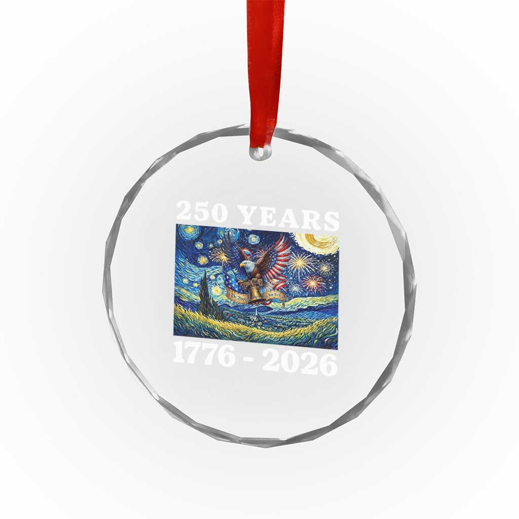 250th America Anniversary Crystal Glass Ornament Starry Night Patriotic Eagle Liberty Bell American Flag