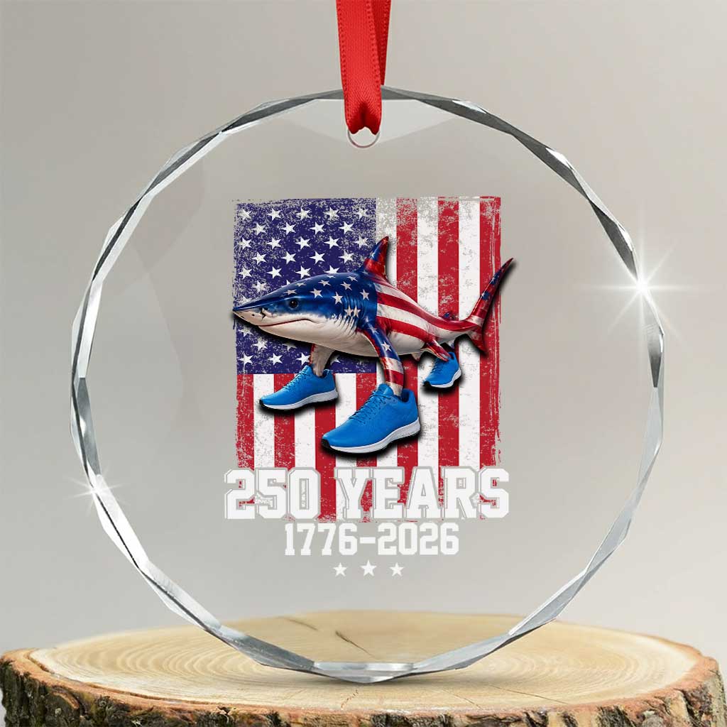 250th America Anniversary Crystal Glass Ornament Tralalero Tralala Italian Brainrot 4th of July Meme