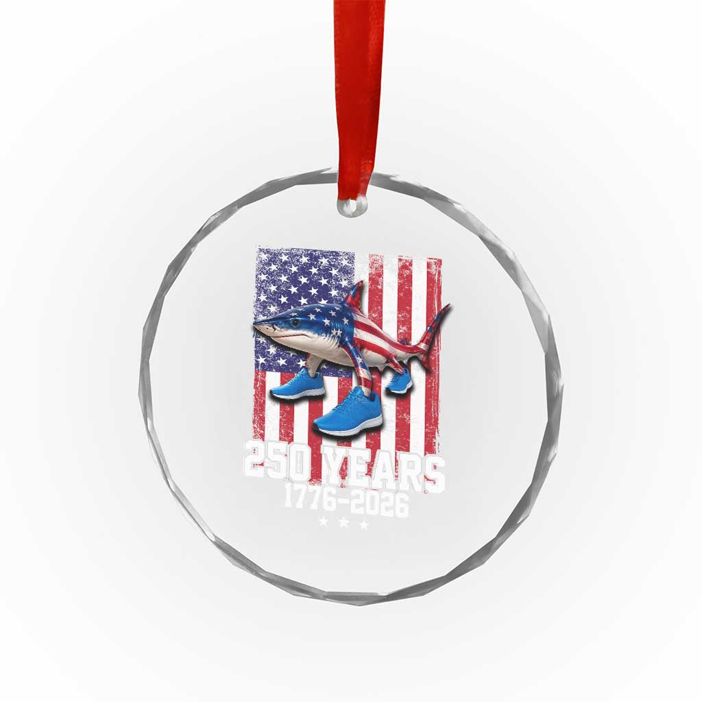 250th America Anniversary Crystal Glass Ornament Tralalero Tralala Italian Brainrot 4th of July Meme