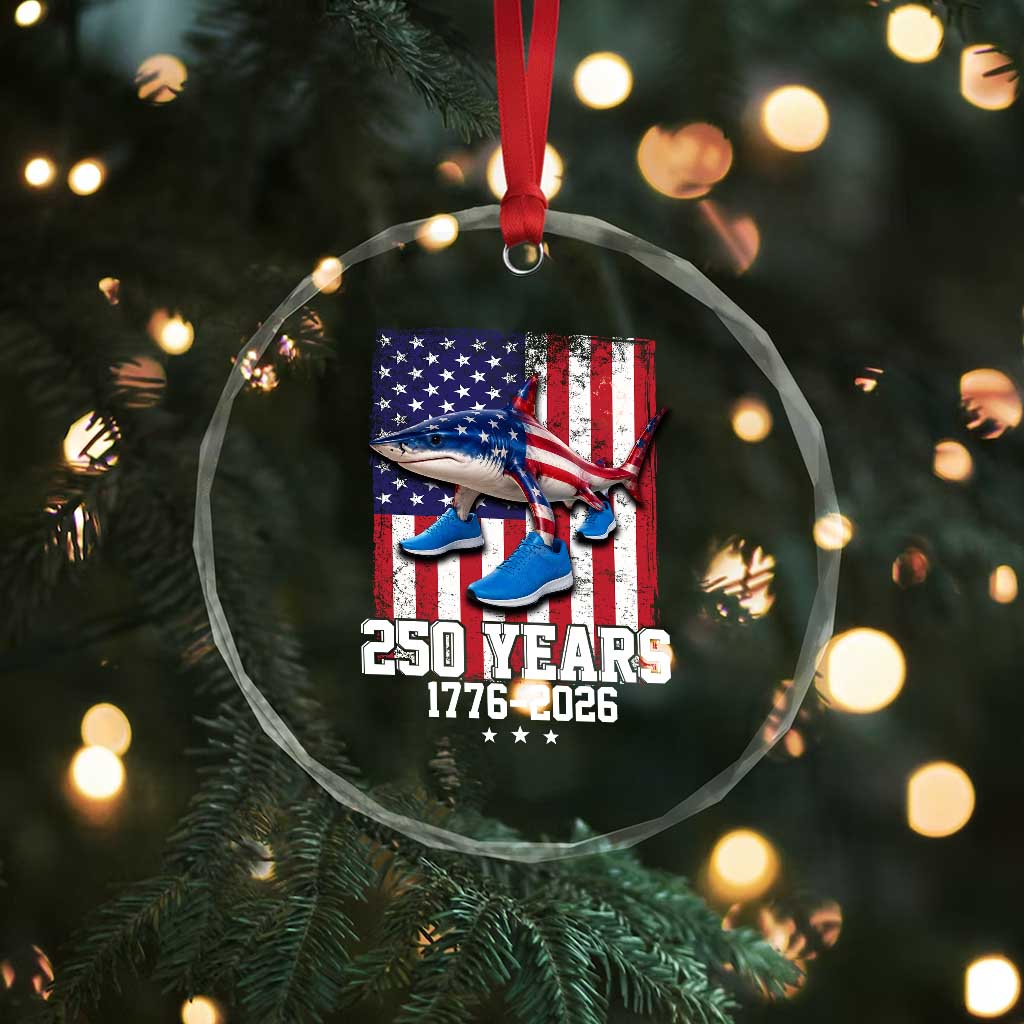 250th America Anniversary Crystal Glass Ornament Tralalero Tralala Italian Brainrot 4th of July Meme