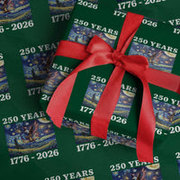 250th America Anniversary Wrapping Paper Roll Starry Night Patriotic Eagle Liberty Bell American Flag