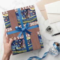 250th America Anniversary Wrapping Paper Roll Starry Night Patriotic Eagle Liberty Bell American Flag