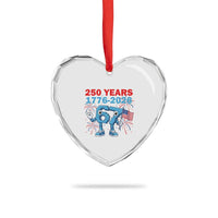 250th America Anniversary Heart Crystal Glass Ornament Funny Italian Brainrot Meme 4th of July