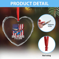 250th America Anniversary Heart Crystal Glass Ornament Tralalero Tralala Italian Brainrot 4th of July Meme