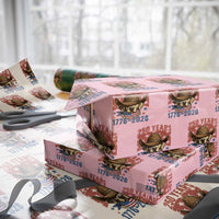 250th America Anniversary Wrapping Paper Roll Western Golden Retriever 4th of July