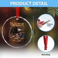 250th American Anniversary Crystal Glass Ornament 250 Years Of Freedom Independence American Flag - Wonder Print Shop