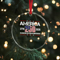 250th Anniversary Crystal Glass Ornament American 250 Years Birthday Patriotic 1776 2026