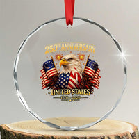 250th Anniversary Crystal Glass Ornament United States 250 Years Birthday 1776 2026 Eagle USA Flag