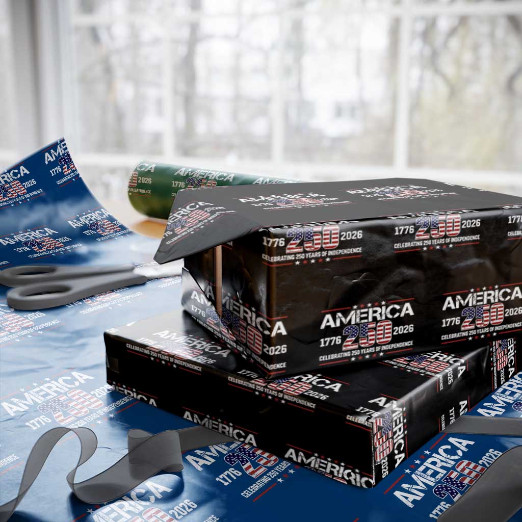 250th Anniversary Wrapping Paper Roll American 250 Years Birthday Patriotic 1776 2026