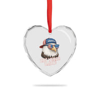 250th Anniversary USA 250 Years Baby Bald Eagle Heart Crystal Glass Ornament