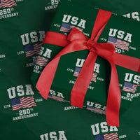 250th Anniversary USA 4th of July America US Flag Patriotic Wrapping Paper Roll