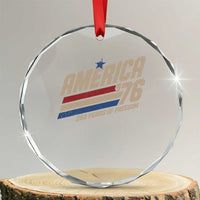 250th Anniversary USA America 76 Crystal Glass Ornament 250 Years Of Freedom 1776 2026 Retro