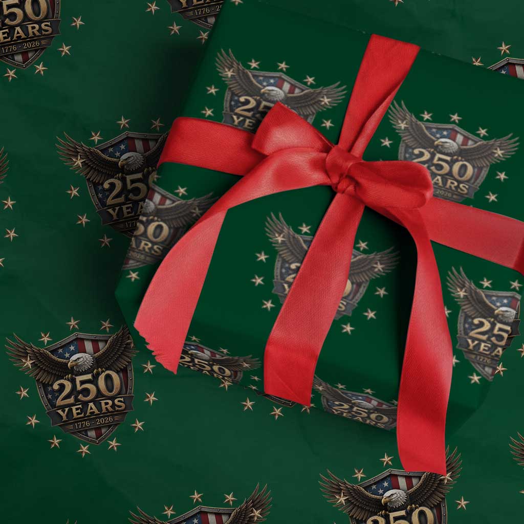 250th Anniversary USA Bald Eagle Wrapping Paper Roll 250 Years 4th of July 1776 2026