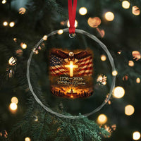 250th Anniversary USA Crystal Glass Ornament 1776 2026 4th of July Patriotic Us 250 Flag