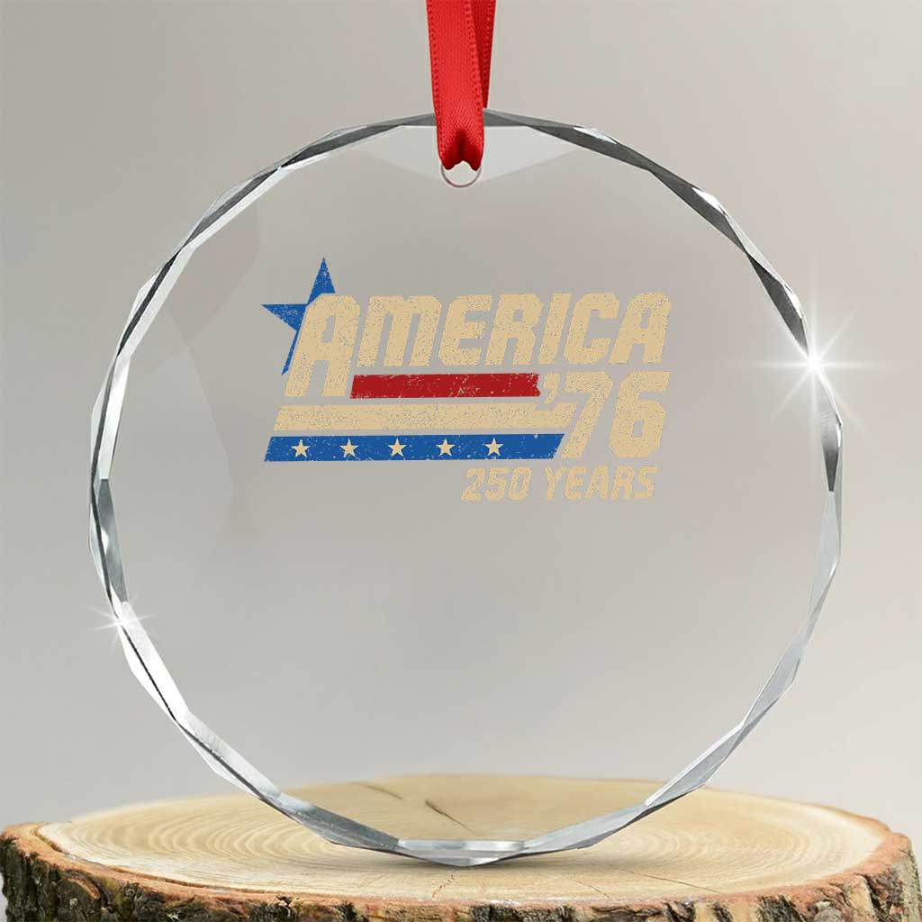 250th Anniversary USA Crystal Glass Ornament America Retro 250 Years 1776 2026