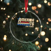 250th Anniversary USA Crystal Glass Ornament America Retro 250 Years 1776 2026