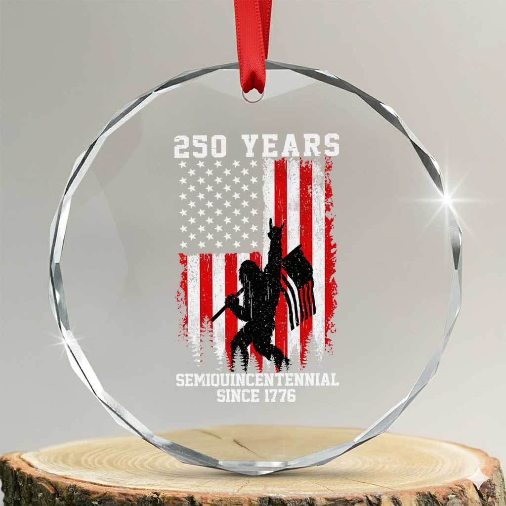 250th Anniversary USA Crystal Glass Ornament Bigfoot Patriotic American USA Flag