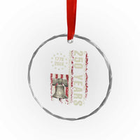 250th Anniversary USA Crystal Glass Ornament Patriotic Liberty Bell 1776 2026 American Flag