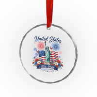 250th Anniversary USA Crystal Glass Ornament Patriotic Liberty Floral 250 Years American 4th July 1776 2026