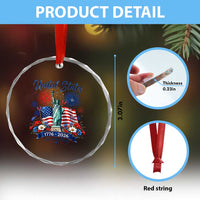 250th Anniversary USA Crystal Glass Ornament Patriotic Liberty Floral 250 Years American 4th July 1776 2026