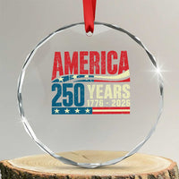 250th Anniversary USA Crystal Glass Ornament Retro 250 Years American 1776 2026 US Flag