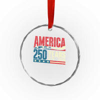 250th Anniversary USA Crystal Glass Ornament Retro 250 Years American 1776 2026 US Flag