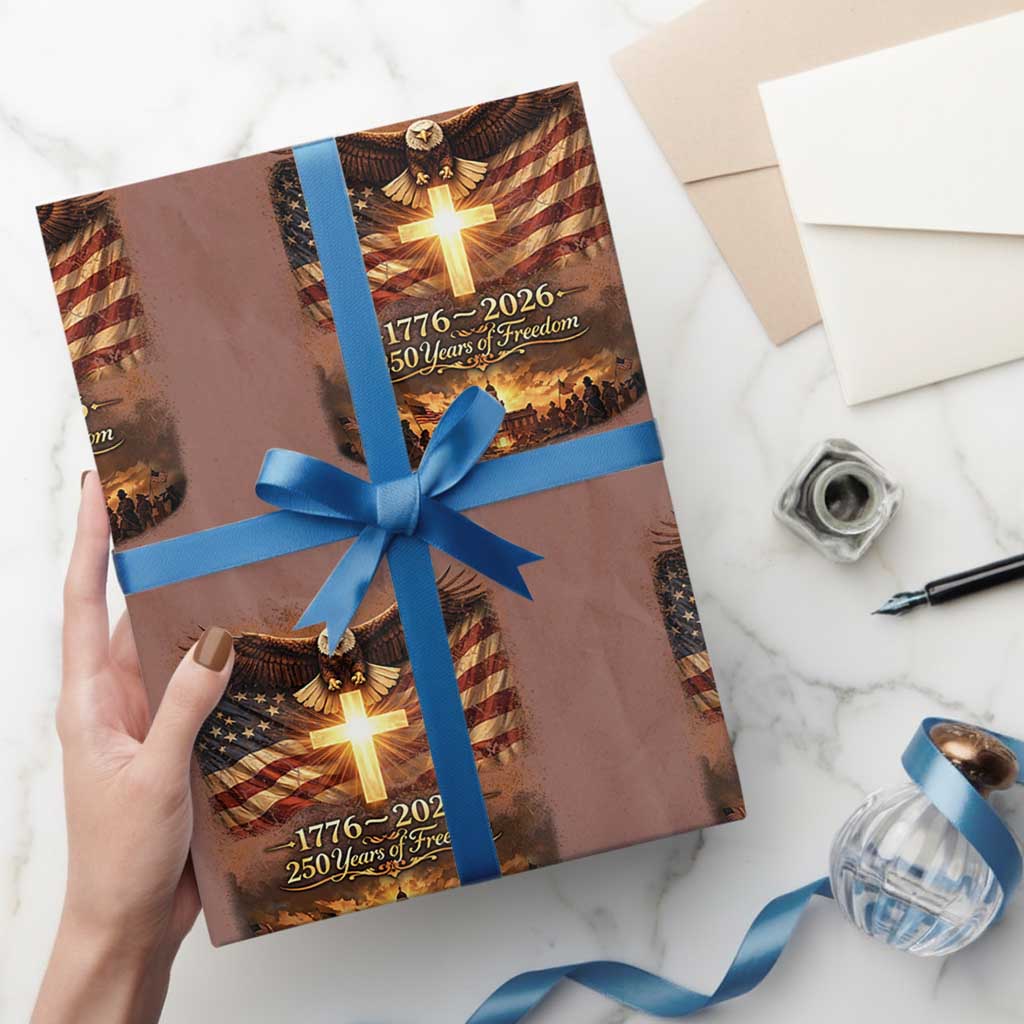 250th Anniversary USA Wrapping Paper Roll 1776 2026 4th of July Patriotic Us 250 Flag