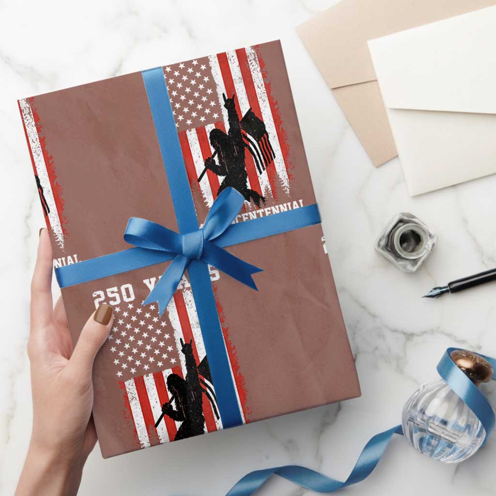250th Anniversary USA Wrapping Paper Roll Bigfoot Patriotic American USA Flag