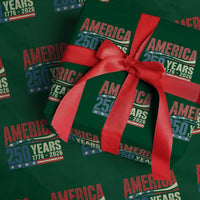 250th Anniversary USA Wrapping Paper Roll Retro 250 Years American 1776 2026 US Flag