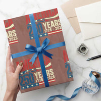 250th Anniversary USA Wrapping Paper Roll Retro 250 Years American 1776 2026 US Flag