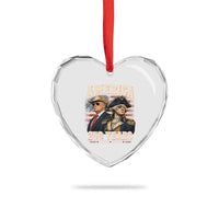 250th Anniversary USA George Washington and US Nations Leader Heart Crystal Glass Ornament America 250 Years 1776 2026
