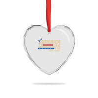 250th Anniversary USA Heart Crystal Glass Ornament America Retro 250 Years 1776 2026