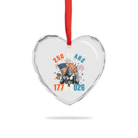 250th Anniversary USA Heart Crystal Glass Ornament Bigfoot American Flag Patriotic 4th of July