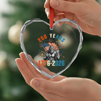 250th Anniversary USA Heart Crystal Glass Ornament Bigfoot American Flag Patriotic 4th of July